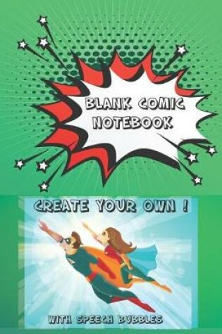 Cover of Blank Comic Notebook with Speech Bubbles