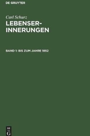 Cover of Bis Zum Jahre 1852