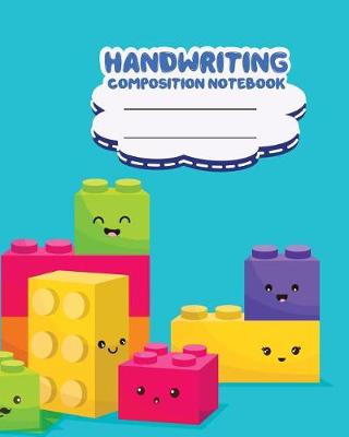 Book cover for Handwriting composition notebook, Cute colorful emoji lego