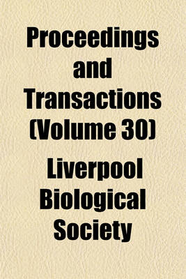 Book cover for Proceedings and Transactions (Volume 30)