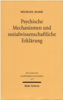 Cover of Psychische Mechanismen Und Sozialwissenschaftliche Erklarung