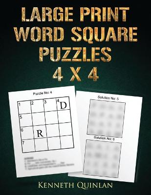 Book cover for Large Print Word Square Puzzles - 4 x 4