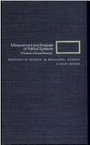 Book cover for Measurement and Analysis of Political Systems