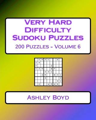 Cover of Very Hard Difficulty Sudoku Puzzles Volume 6