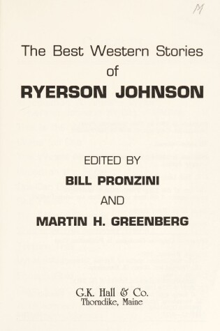 Cover of The Best Western Stories of Ryerson Johnson