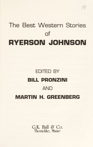 Book cover for The Best Western Stories of Ryerson Johnson