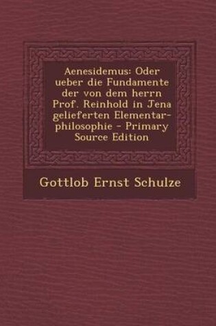 Cover of Aenesidemus