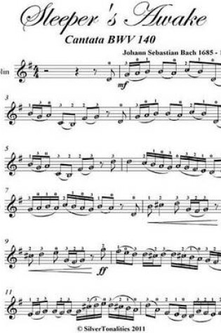 Cover of Sleeper's Awake Cantata Bwv 140 Easy Violin Sheet Music