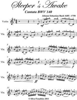 Book cover for Sleeper's Awake Cantata Bwv 140 Easy Violin Sheet Music