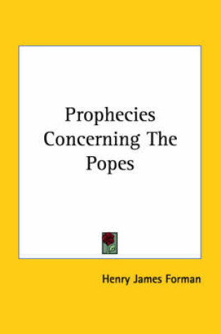 Cover of Prophecies Concerning the Popes