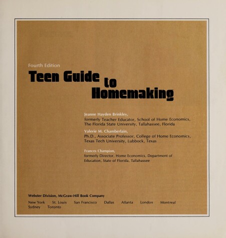 Book cover for Teen Guide to Homemaking