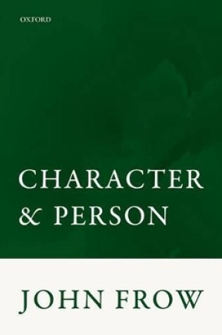 Cover of Character and Person