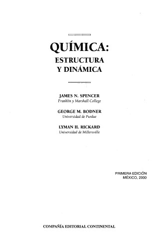 Cover of Quimica Estructurada y Dinamica