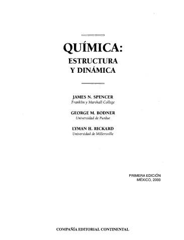 Book cover for Quimica Estructurada y Dinamica