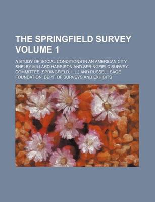 Book cover for The Springfield Survey Volume 1; A Study of Social Conditions in an American City