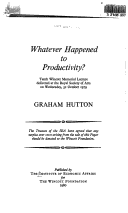 Book cover for Whatever Happened to Productivity?