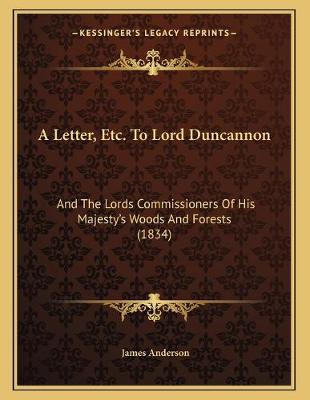 Book cover for A Letter, Etc. To Lord Duncannon