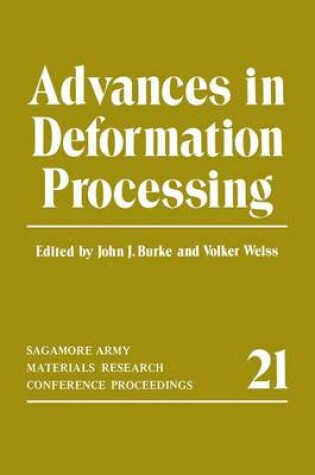 Cover of Advances in Deformation Processing