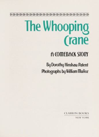 Book cover for The Whooping Crane