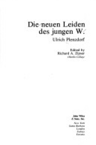 Cover of Die Neuen Leiden DES Jungen