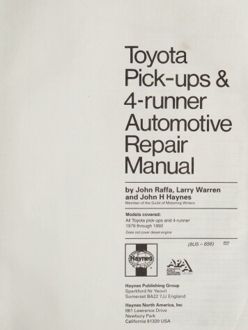 Cover of Toyota Pick-ups and 4-runner Automotive Repair Manual