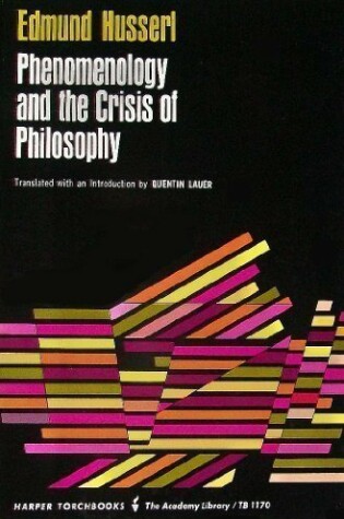 Cover of Phenomenology and the Crisis of Philosophy