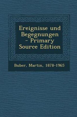 Cover of Ereignisse Und Begegnungen