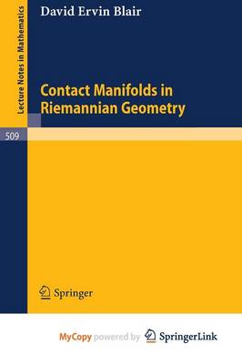 Book cover for Contact Manifolds in Riemannian Geometry