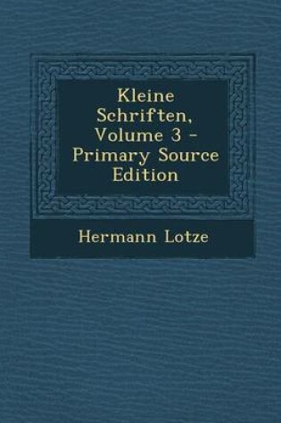 Cover of Kleine Schriften, Volume 3