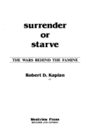 Cover of Surrender Or Starve