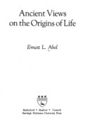 Cover of Ancient Views on the Origins of Life