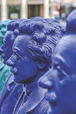 Book cover for Blue Statues of Albert Einstein - Blank Lined Notebook