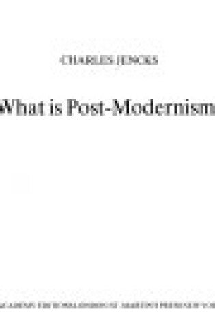 Cover of What is Post-modernism?