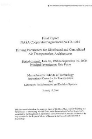 Cover of Driving Parameters for Distributed and Centralized Air Transportation Architectures