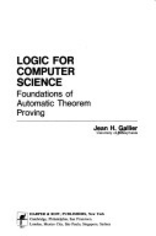 Cover of Logic for Computer Science