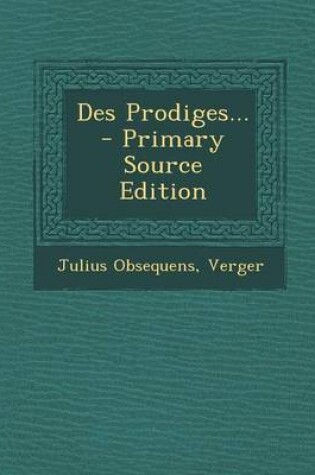 Cover of Des Prodiges...