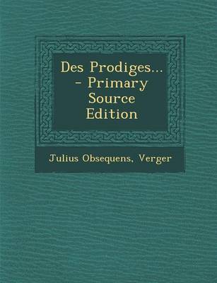 Book cover for Des Prodiges...