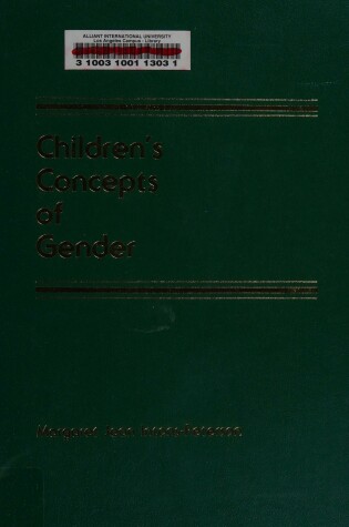 Cover of Children's Concepts of Gender