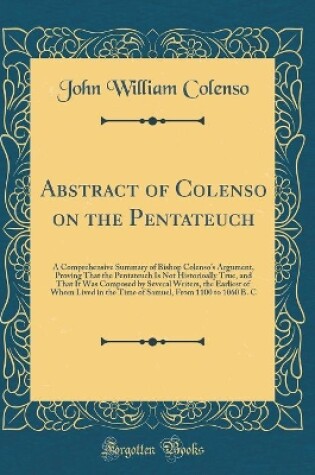 Cover of Abstract of Colenso on the Pentateuch