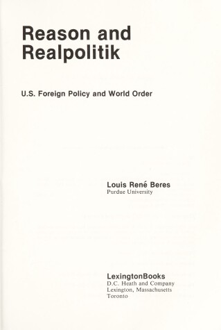 Book cover for Reason and Realpolitik