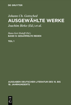 Cover of Ausgewahlte Werke, Bd 9/Tl 1, Ausgaben deutscher Literatur des 15. bis 18. Jahrhunderts Band 9/Teil 1