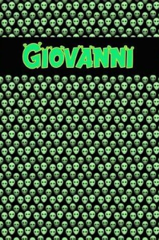 Cover of 120 Page Handwriting Practice Book with Green Alien Cover Giovanni