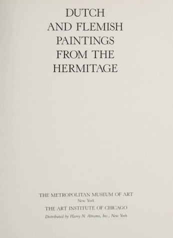 Book cover for Dutch and Flemish Paintings from the Hermitage