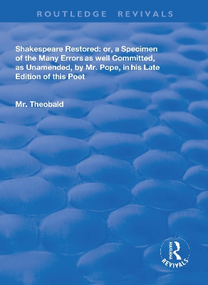 Book cover for Shakespeare Restored