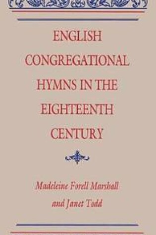 Cover of English Congregational Hymns in the Eighteenth Century