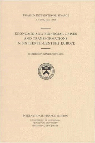 Cover of Economic and Financial Crises and Transformations in 16th Century Europe