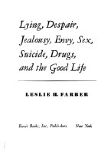 Cover of Lying Despair Jealousy Envy