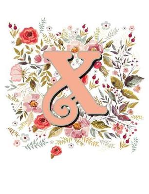 Book cover for X Monogram Letter Floral Wreath Notebook