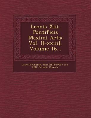 Book cover for Leonis XIII. Pontificis Maximi ACTA