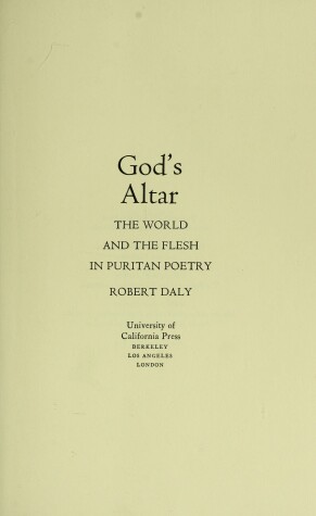 Book cover for God's Altar